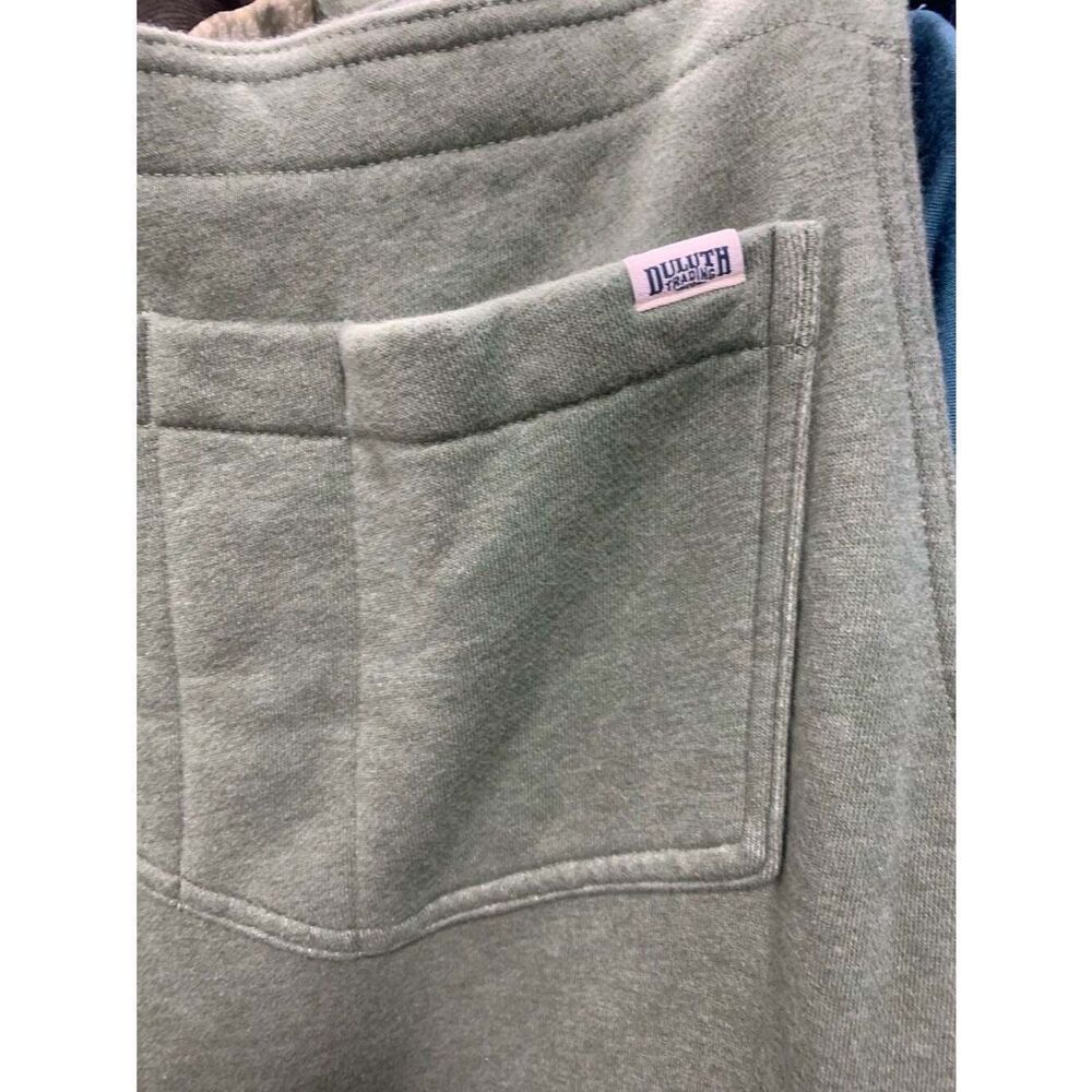 Duluth Trading Co Women's Souped-Up Sweats Fleece Lined Overalls in Heather Gree - Picture 5 of 6
